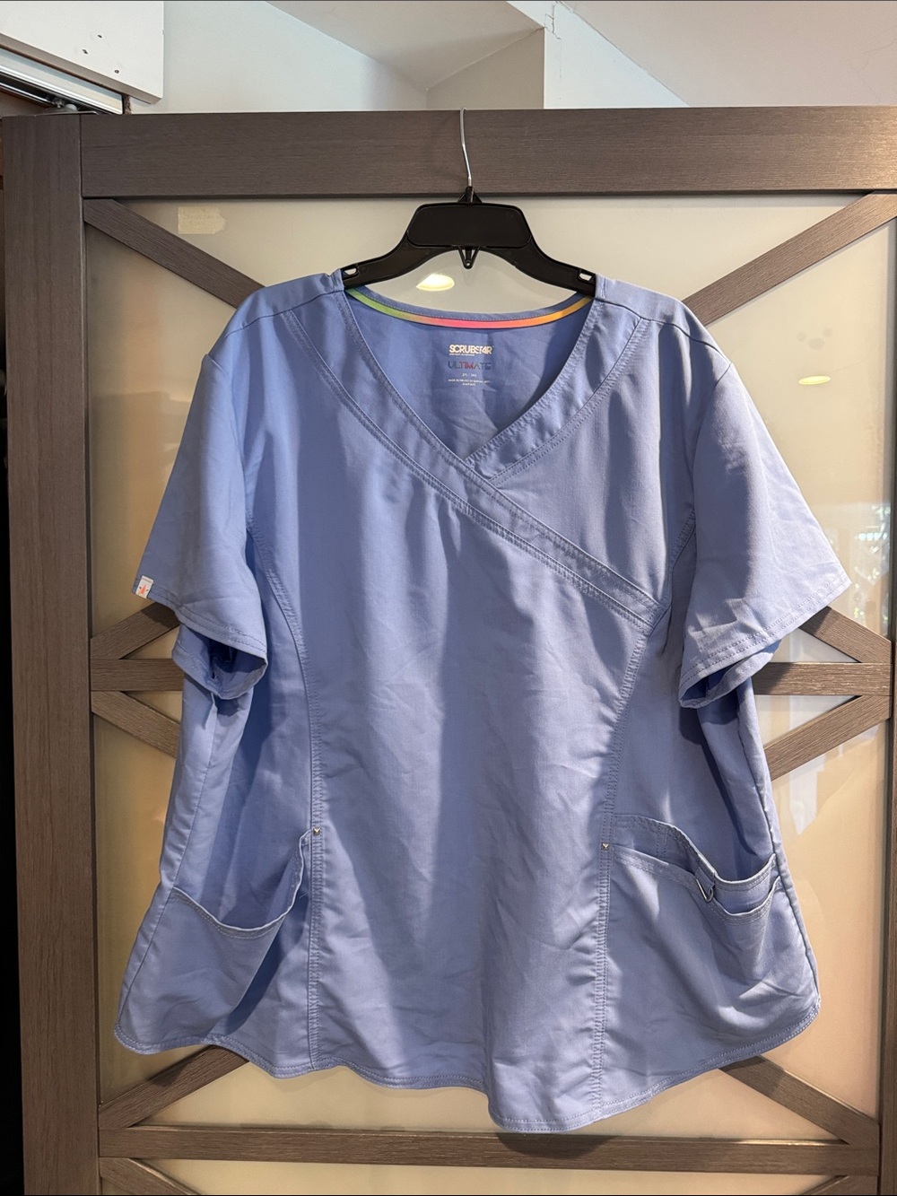 Smart Scrubs Lavender-Blue V-Neck Medical Scrub Top